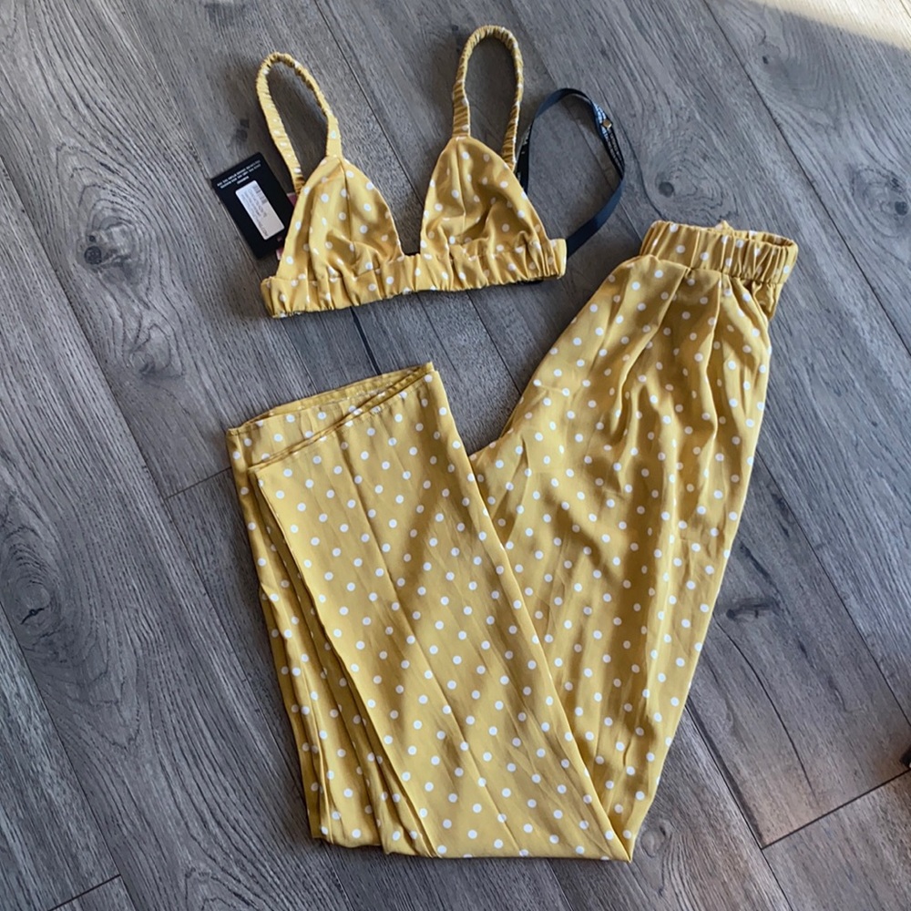 Two piece polka dot set
